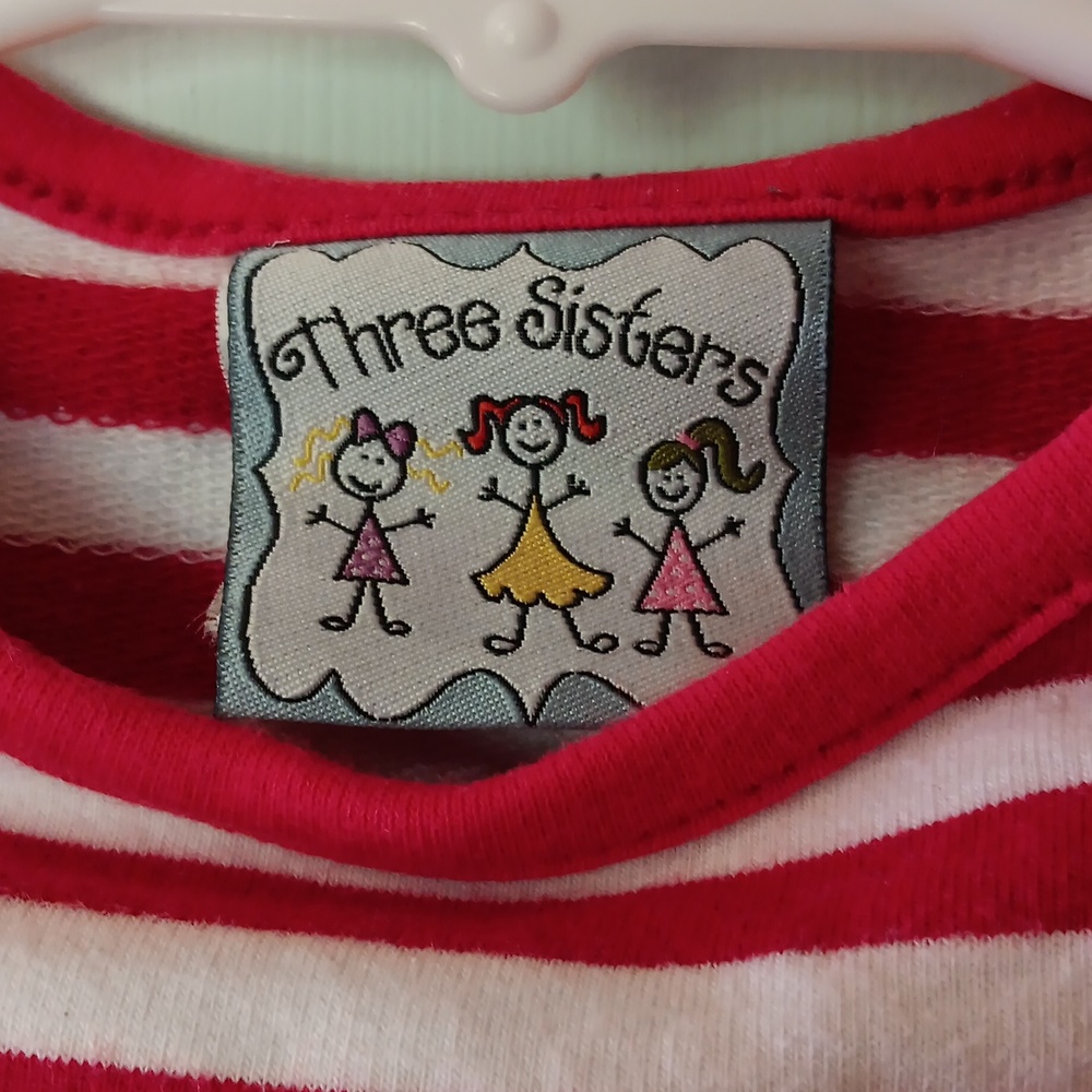 🎄Three Sisters striped snowman romper - Picture 3 of 4